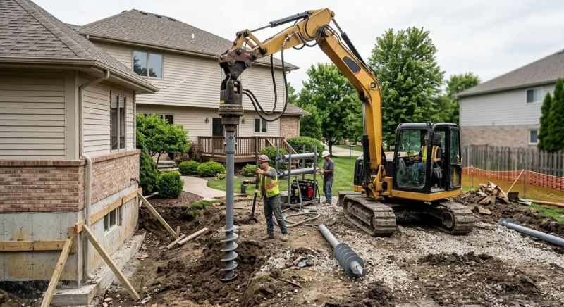 Helical Pile Installation in West Sacramento, CA
