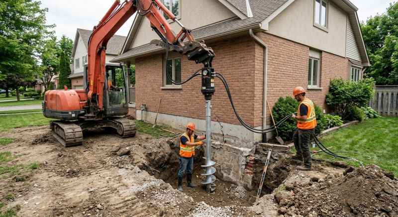Helical Pile Installation in West Sacramento, CA