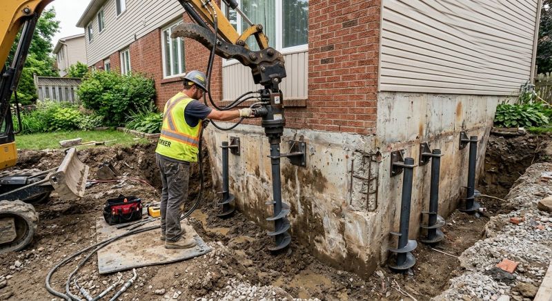 Helical Pile Installation in West Sacramento, CA